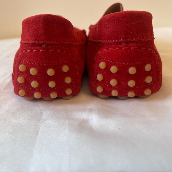 M. Gemi Red Suede Driving Loafers - Picture 3 of 9